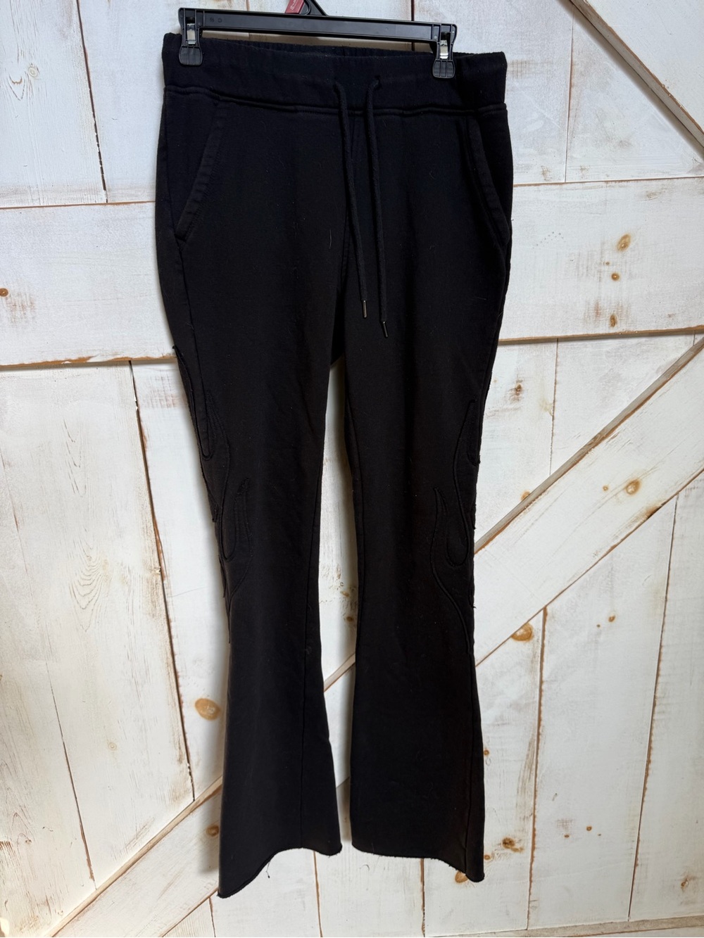 Black Men's Drawstring Flare Sweatpants